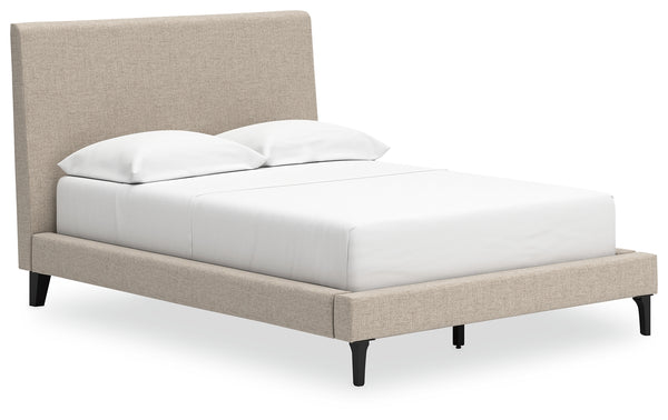 Cielden Soft Gray Full Upholstered Platform Bed