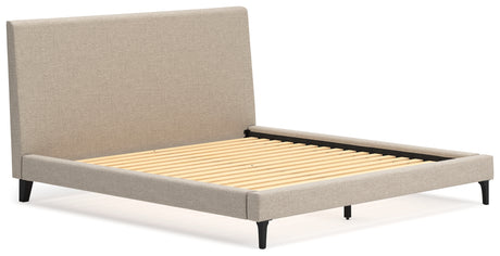 Cielden Soft Gray King Upholstered Platform Bed from Ashley - Luna Furniture