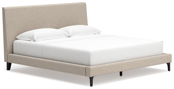 Cielden Soft Gray King Upholstered Platform Bed