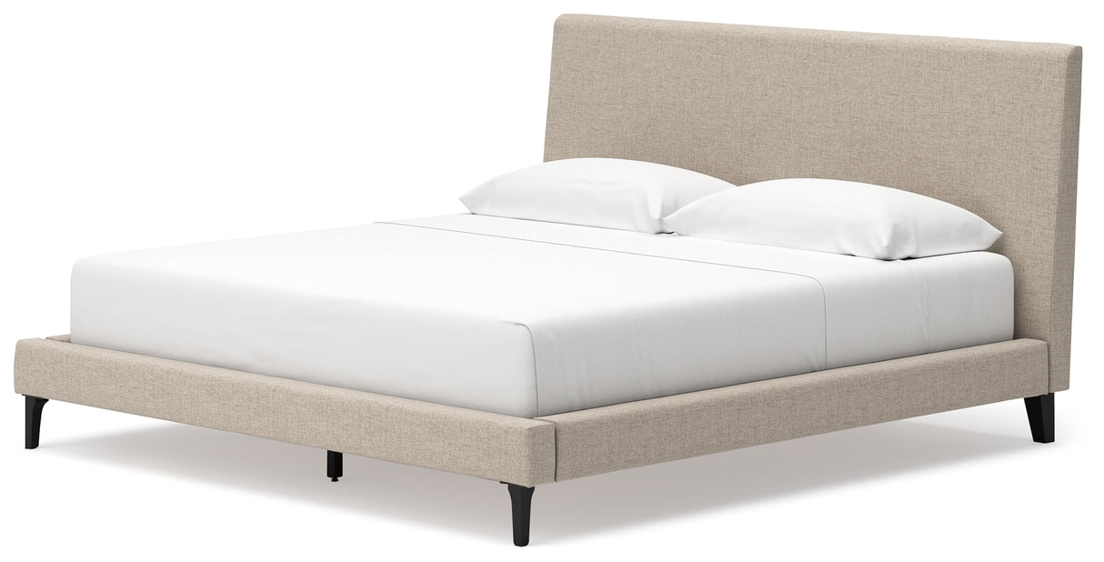 Cielden Soft Gray King Upholstered Platform Bed from Ashley - Luna Furniture
