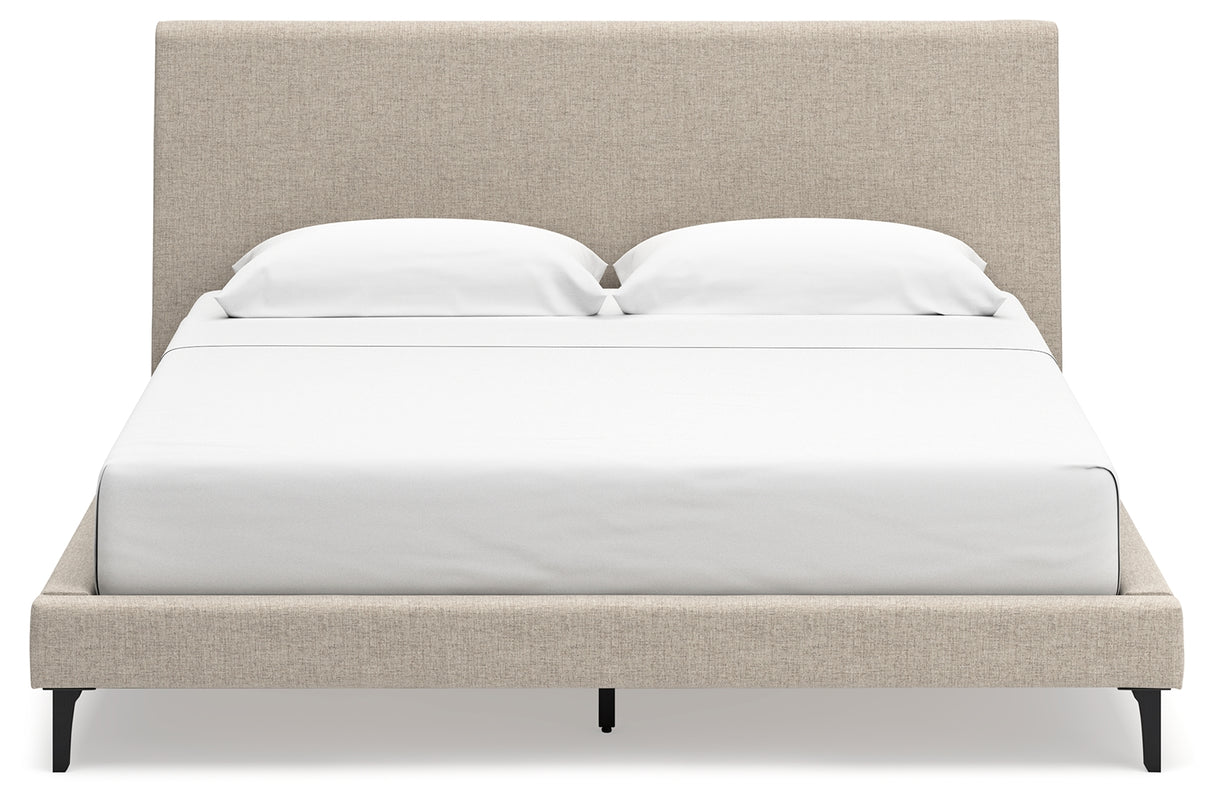 Cielden Soft Gray King Upholstered Platform Bed from Ashley - Luna Furniture
