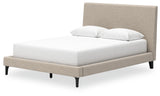 Cielden Soft Gray Queen Upholstered Platform Bed from Ashley - Luna Furniture