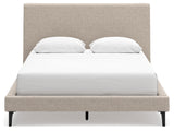 Cielden Soft Gray Queen Upholstered Platform Bed from Ashley - Luna Furniture