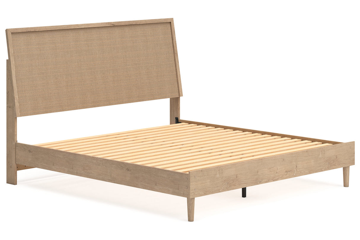 Cielden Tan King Platform Bed from Ashley - Luna Furniture