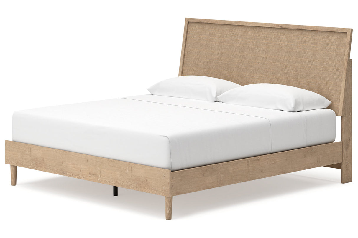 Cielden Tan King Platform Bed from Ashley - Luna Furniture