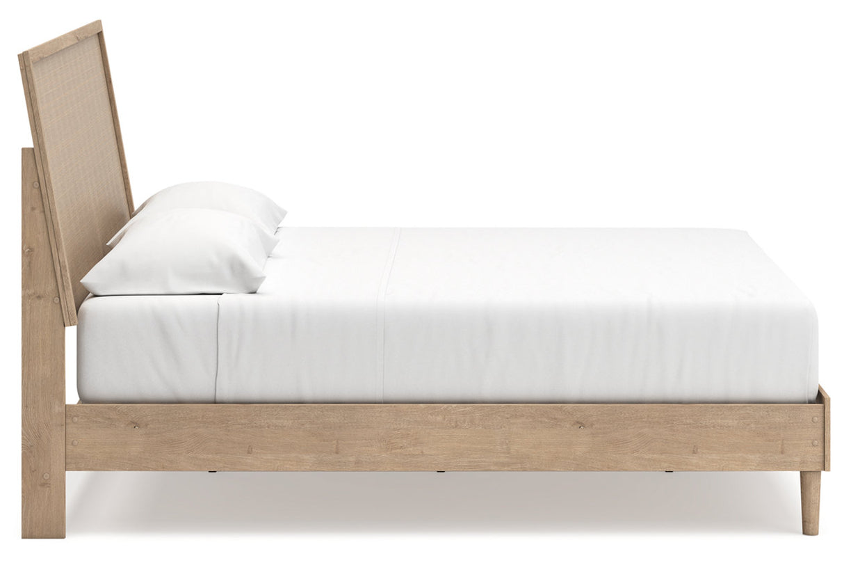 Cielden Tan King Platform Bed from Ashley - Luna Furniture