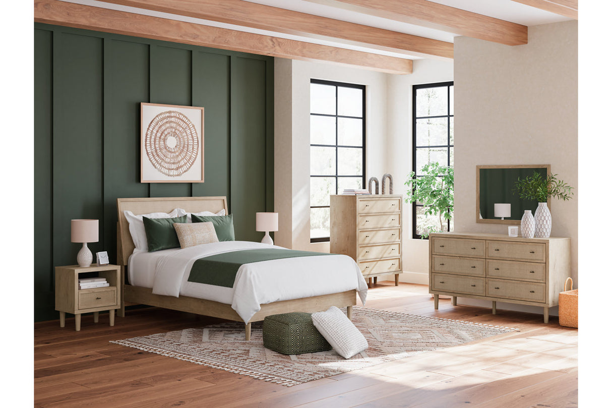Cielden Tan Queen Platform Bed from Ashley - Luna Furniture