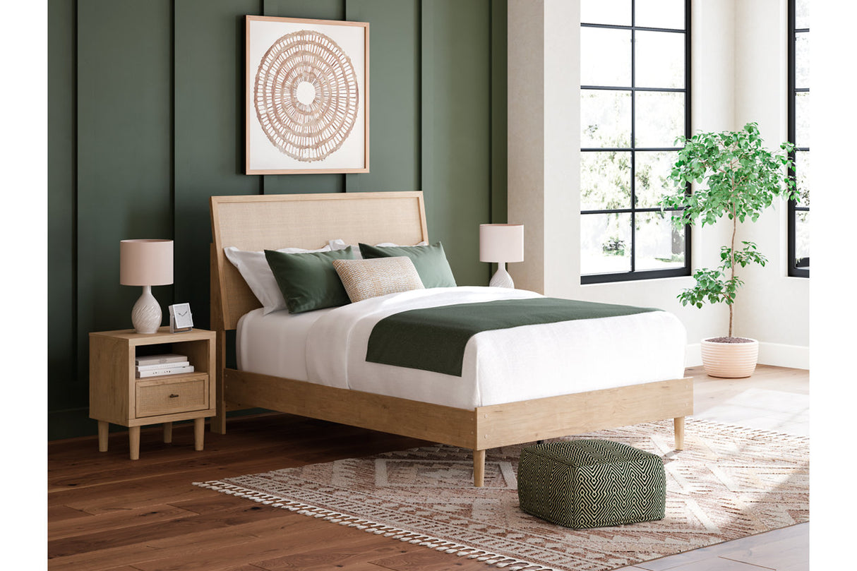 Cielden Tan Queen Platform Bed from Ashley - Luna Furniture