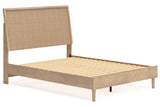 Cielden Tan Queen Platform Bed from Ashley - Luna Furniture