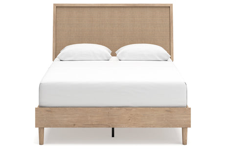 Cielden Tan Queen Platform Bed from Ashley - Luna Furniture