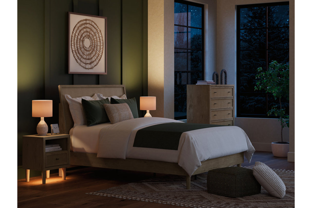 Cielden Tan Queen Platform Bed from Ashley - Luna Furniture