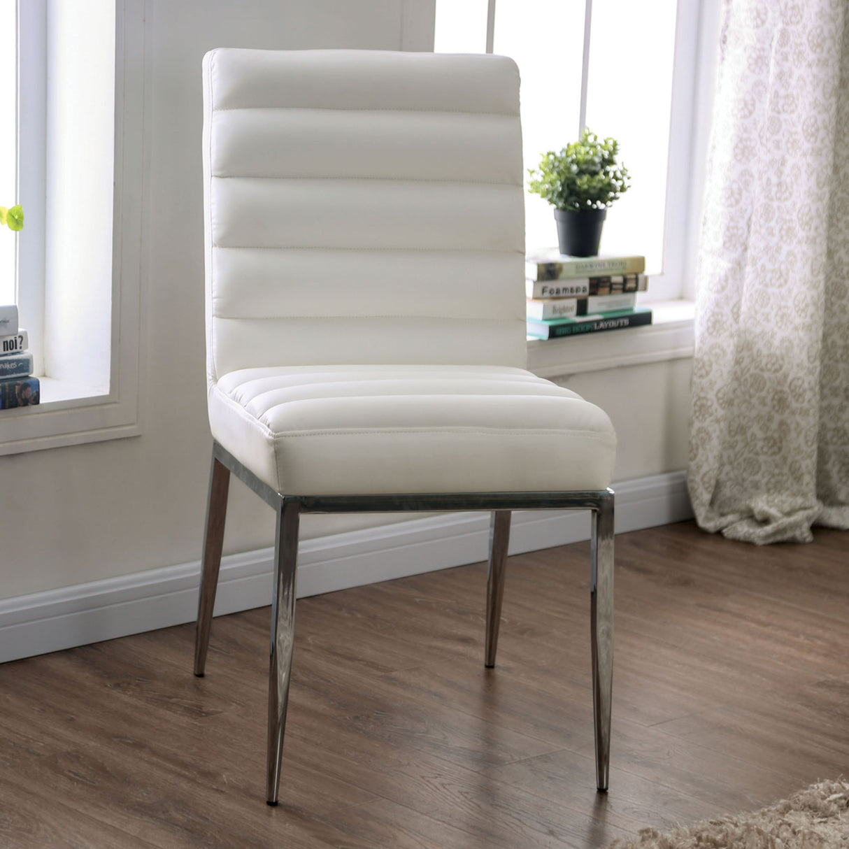 Cilegon White Side Chair from Furniture of America - Luna Furniture