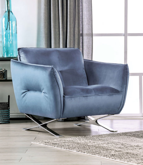 Civellutino Light Blue Chair from Furniture of America - Luna Furniture