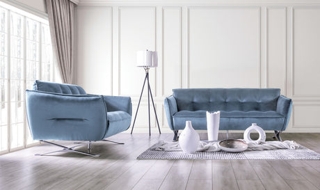 Civellutino Light Blue Loveseat from Furniture of America - Luna Furniture