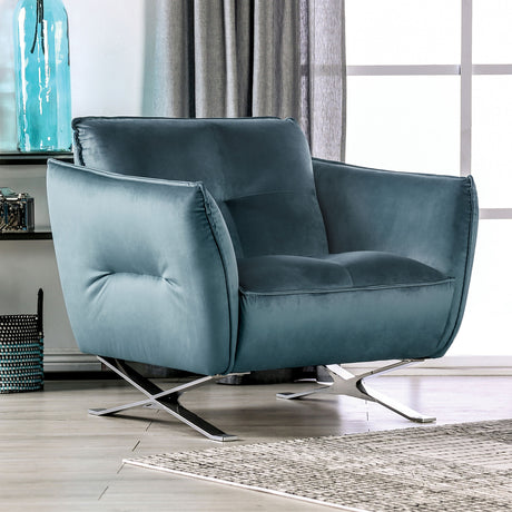 Civellutino Teal Chair from Furniture of America - Luna Furniture