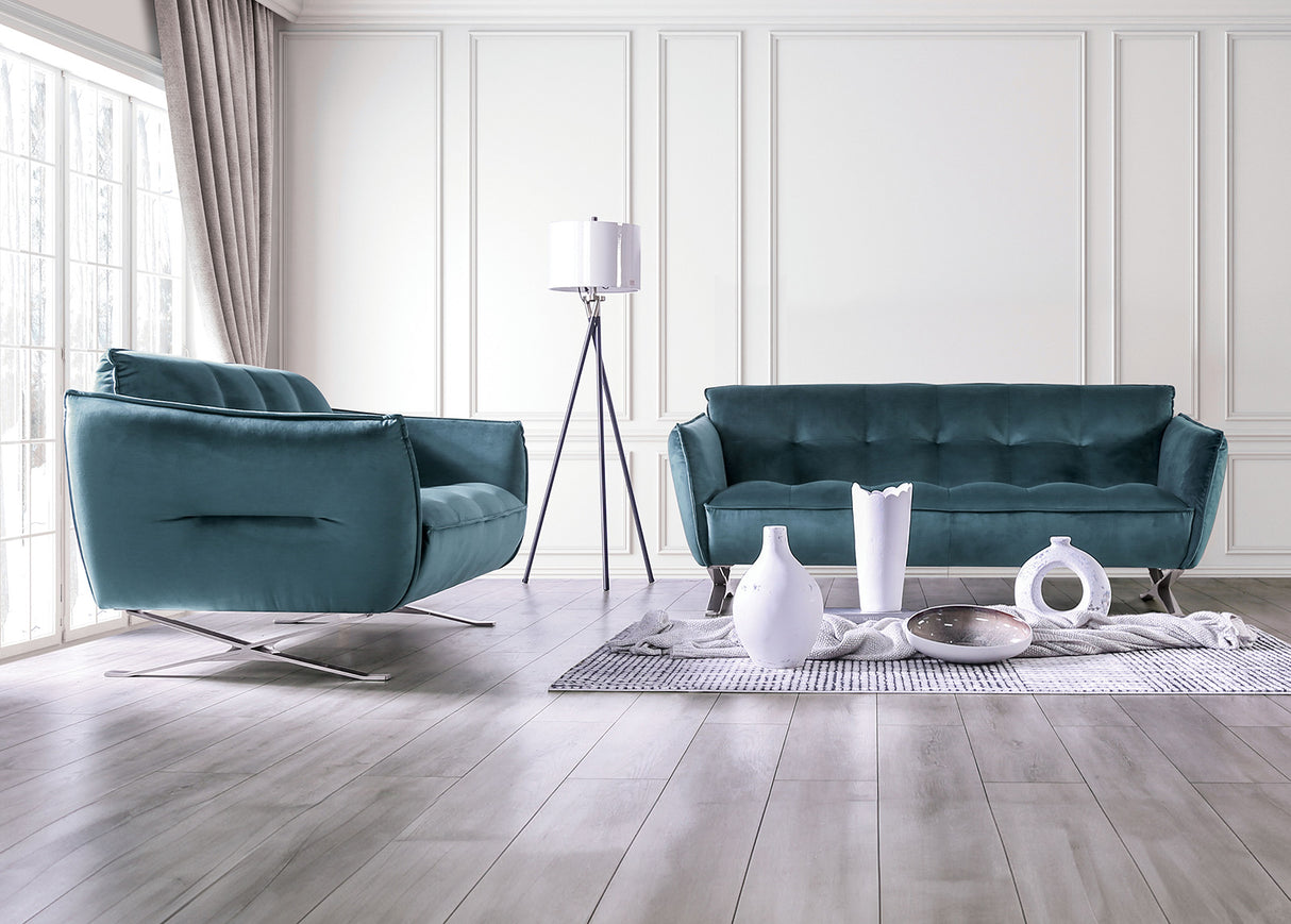 Civellutino Teal Sofa from Furniture of America - Luna Furniture
