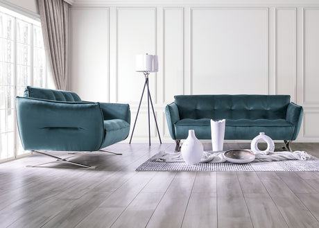 Civellutino Teal Sofa from Furniture of America - Luna Furniture