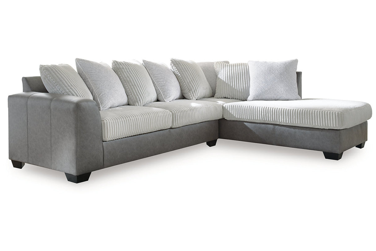 Clairette Court Alloy 2-Piece RAF Chaise Sectional from Ashley - Luna Furniture