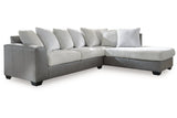 Clairette Court Alloy 2-Piece RAF Chaise Sectional from Ashley - Luna Furniture
