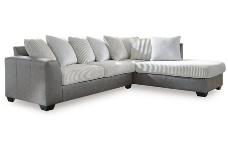 Clairette Court Alloy 2-Piece RAF Chaise Sectional from Ashley - Luna Furniture