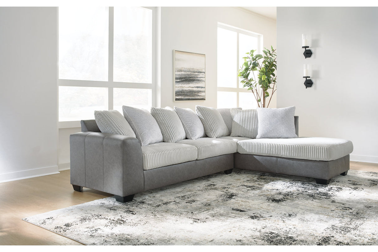 Clairette Court Alloy 2-Piece RAF Chaise Sectional from Ashley - Luna Furniture