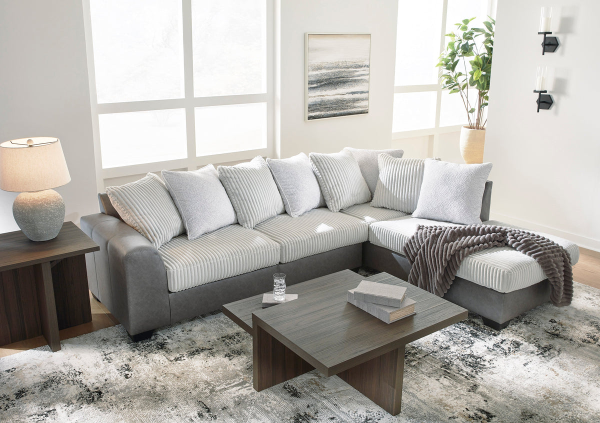 Ashley Clairette Court Alloy 2-Piece Sectional with Chaise 31503S2 – Luna Furniture