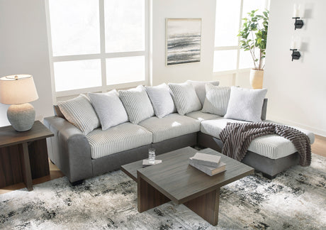 Clairette Court Alloy 2-Piece RAF Chaise Sectional from Ashley - Luna Furniture