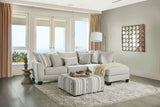 Clapham Beige/Ivory Ottoman from Furniture of America - Luna Furniture