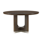 Clara Brown/Beige 5-Piece 54" Round Dining Room Set from Homelegance - Luna Furniture