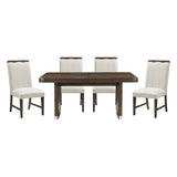 Clara Brown/Beige 5-Piece 85" Rectangular Dining Room Set from Homelegance - Luna Furniture