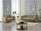 Clara 3-pieces (Sofa & Loveseat & Chair) Livingroom Set in Beige from Furnia - Luna Furniture