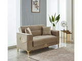 Clara Convertible Loveseat in Beige from Furnia - Luna Furniture