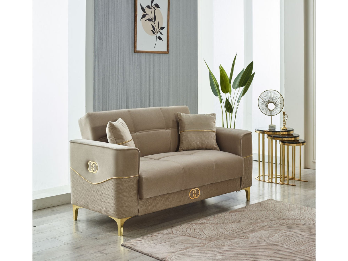 Clara 3-pieces (Sofa & Loveseat & Chair) Livingroom Set in Beige from Furnia - Luna Furniture