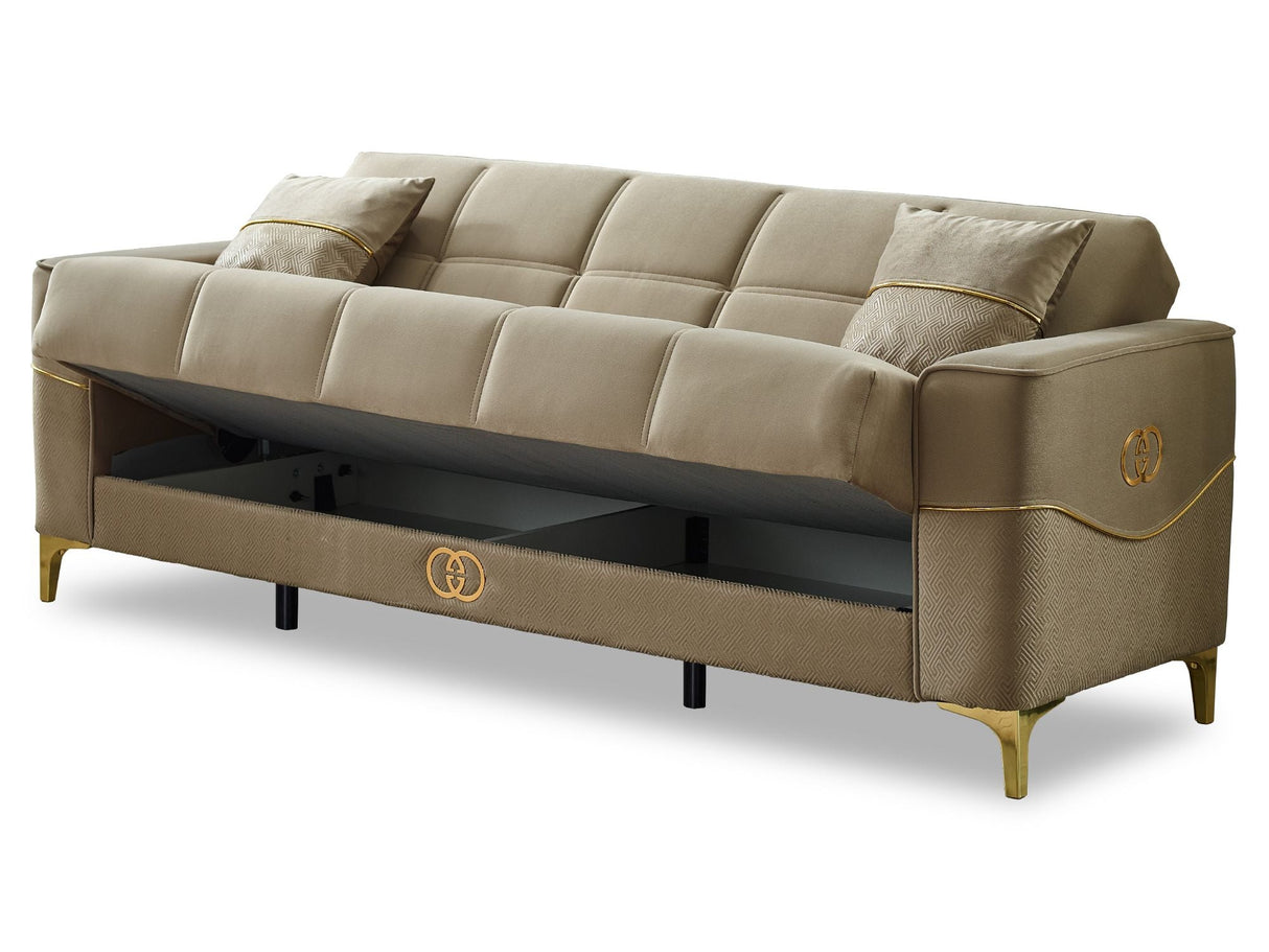 Clara Convertible Sofa in Beige from Furnia - Luna Furniture
