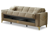 Clara Convertible Sofa in Beige from Furnia - Luna Furniture