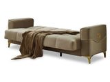 Clara Convertible Sofa in Beige from Furnia - Luna Furniture