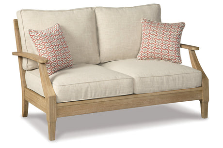 Clare View Beige Outdoor Loveseat and 4 Lounge Chairs from Ashley - Luna Furniture