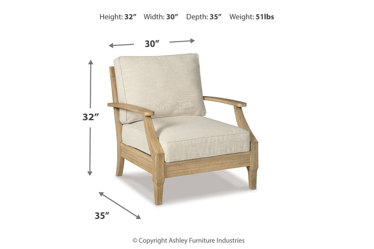 Clare View Beige Outdoor Loveseat and 4 Lounge Chairs from Ashley Furniture - Luna Furniture