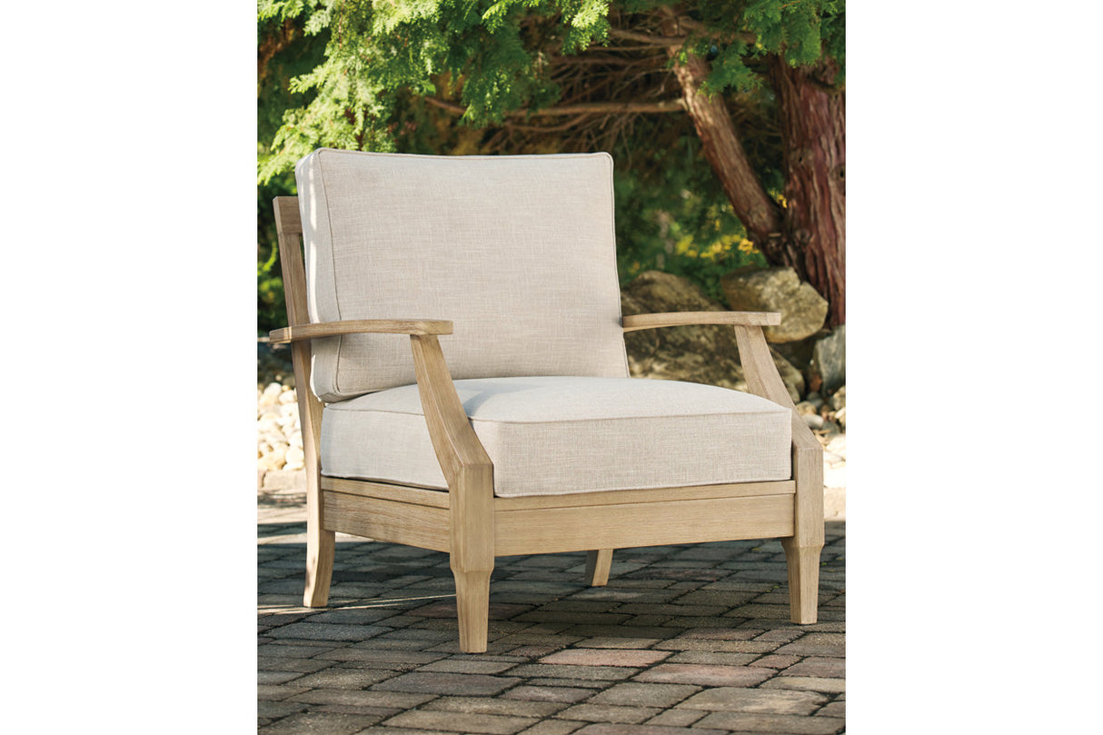 Clare View Beige Outdoor Loveseat and 4 Lounge Chairs from Ashley Furniture - Luna Furniture