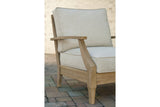 Clare View Beige Outdoor Loveseat and 4 Lounge Chairs from Ashley Furniture - Luna Furniture