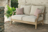 Clare View Beige Outdoor Loveseat and 4 Lounge Chairs from Ashley Furniture - Luna Furniture