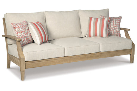 Clare View Beige Outdoor Sofa, Loveseat and Lounge Chair from Ashley - Luna Furniture