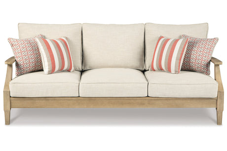 Clare View Beige Outdoor Sofa, Loveseat and Lounge Chair from Ashley - Luna Furniture