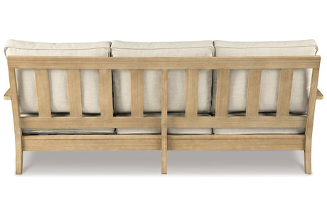 Clare View Beige Outdoor Sofa, Loveseat and Lounge Chair from Ashley - Luna Furniture