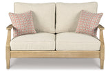 Clare View Beige Outdoor Sofa, Loveseat and Lounge Chair from Ashley Furniture - Luna Furniture