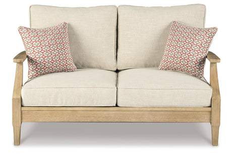Clare View Beige Outdoor Sofa, Loveseat and Lounge Chair from Ashley - Luna Furniture