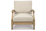 Clare View Beige Outdoor Sofa, Loveseat and Lounge Chair from Ashley Furniture - Luna Furniture