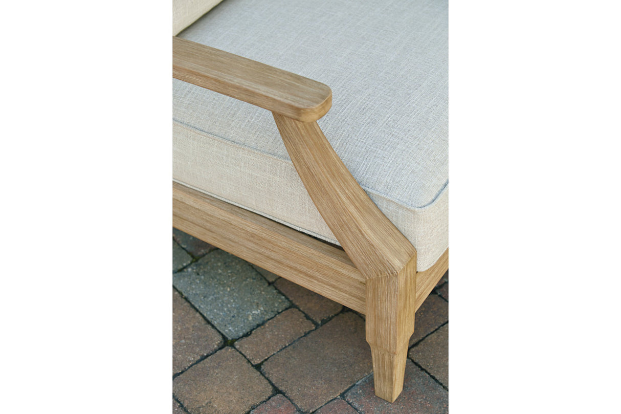 Clare View Beige Outdoor Sofa, Loveseat and Lounge Chair from Ashley Furniture - Luna Furniture