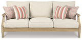Clare View Outdoor Sofa with Coffee Table in Beige from Ashley Furniture - Luna Furniture