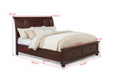 Claribelle Cherry King Storage Sleigh Bed from Crown Mark - Luna Furniture